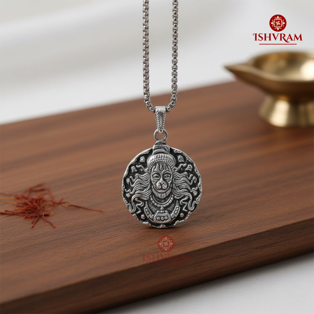 Silver Plated Hanuman Pendant for Men & Women | Stylish Spiritual Chain