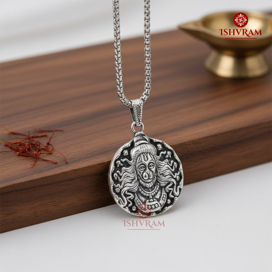 Silver Plated Hanuman Pendant for Men & Women | Stylish Spiritual Chain