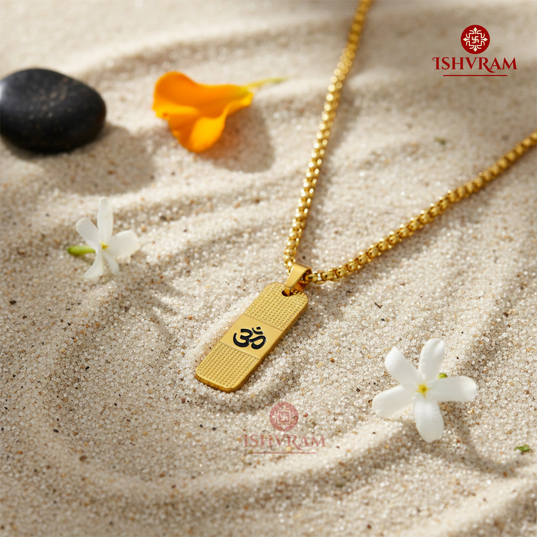 Premium Gold Om Pendant | Stylish Spiritual Chain for Men & Women