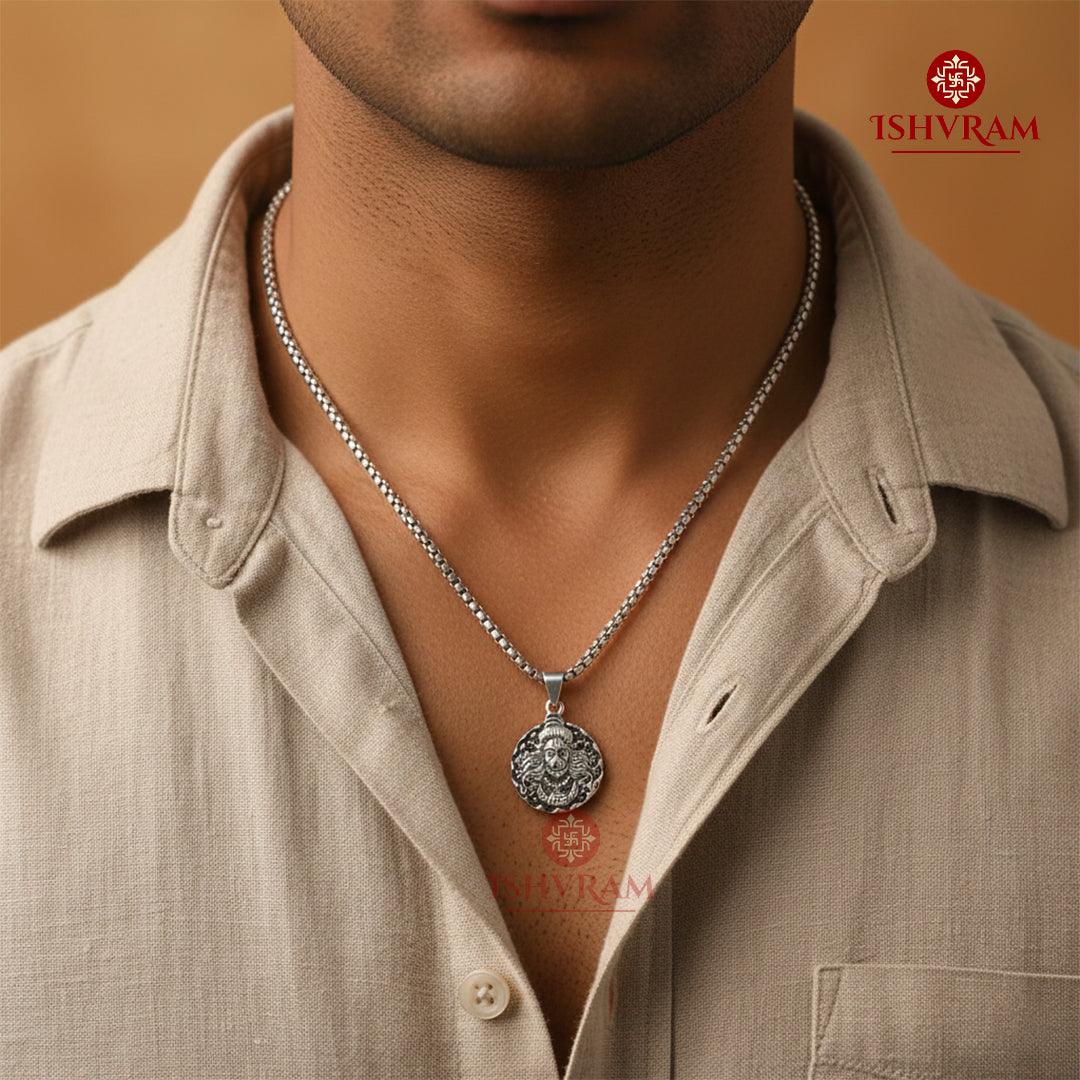 Silver Plated Hanuman Pendant for Men & Women | Stylish Spiritual Chain